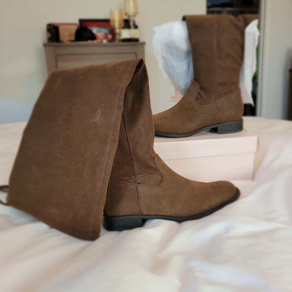 New JustFab Over the Knee High Brown Boots